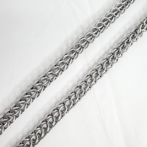 Chainmail Belt Necklace Sivertone Aluminum Goth Medieval Renaissance Festival - Picture 2 of 2
